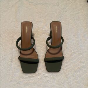 PrettyLittleThing Green Heeled Sandals
